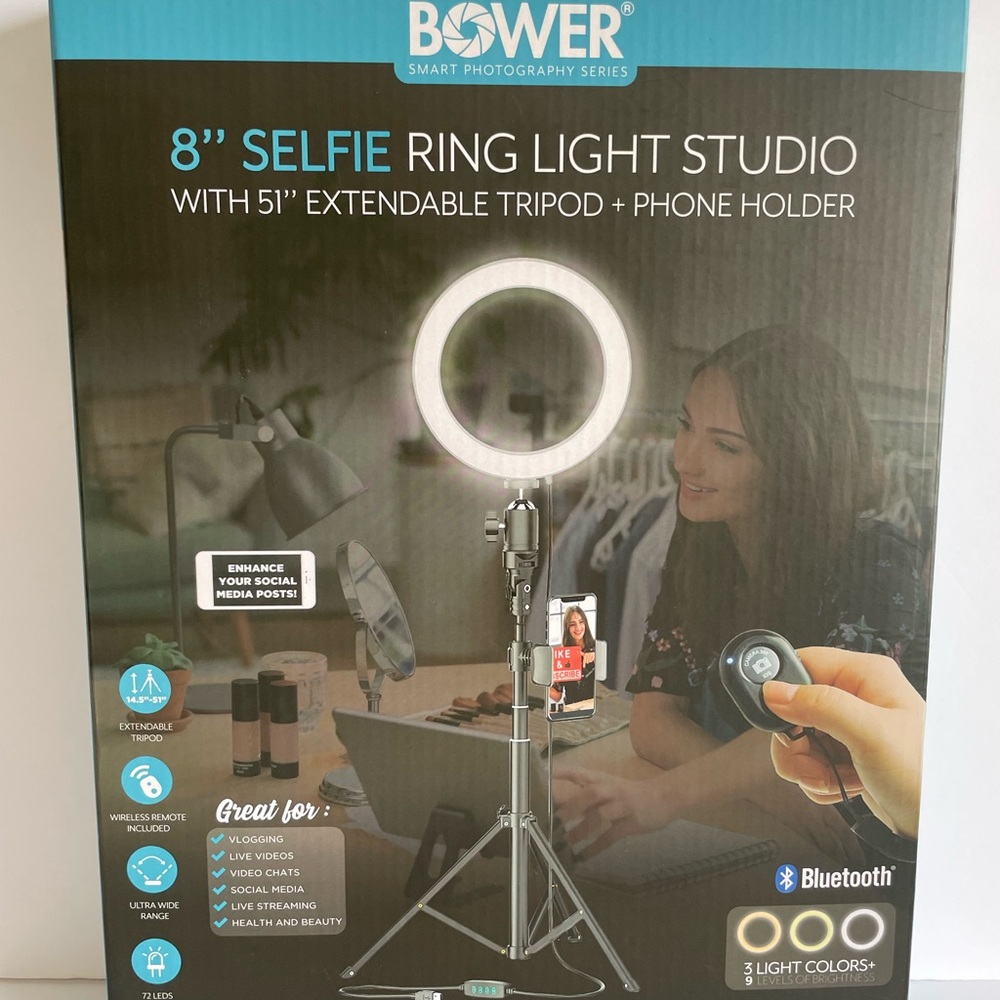 Bower Selfie Ring Light Studio with Tripod